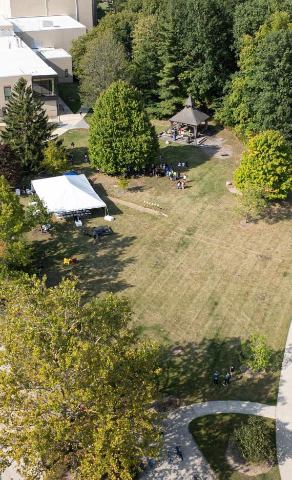 Drone shot of the Surack-Sweetwater Music Industry Building groundbreaking ceremony.