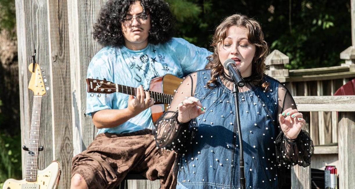 Student musicians perform at the Surack-Sweetwater Music Industry Building groundbreaking ceremony